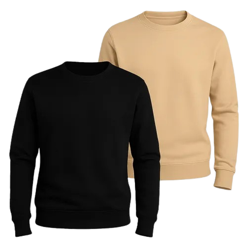 Kit 2 Blusa Moletom Masculino Gola Careca Algodão Premium - Várias Cores