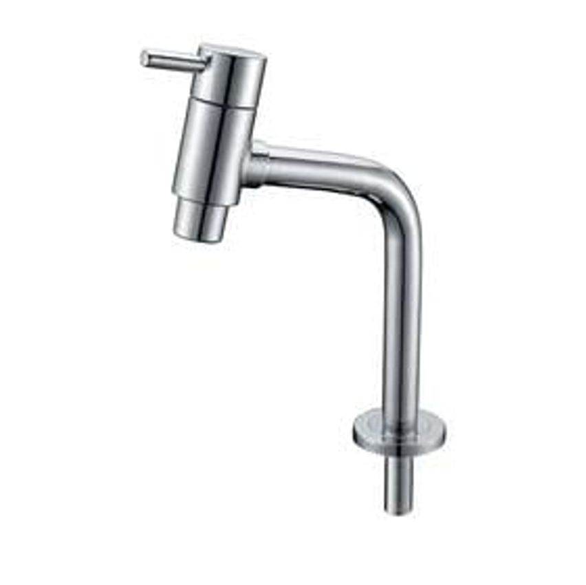 Torneira Banheiro Link Alta 45o Cuba Cromada Redonda 1/4v Prateado Cromado