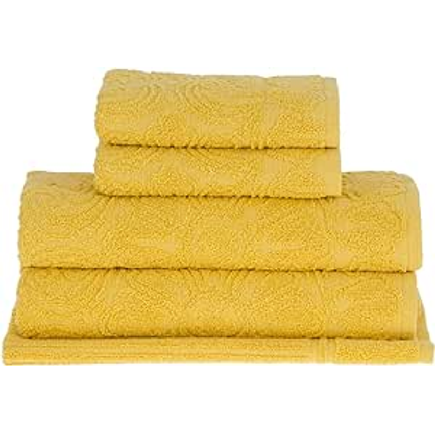 Buddemeyer Jogo de toalhas Florentina Banho Amarelo 5 peças