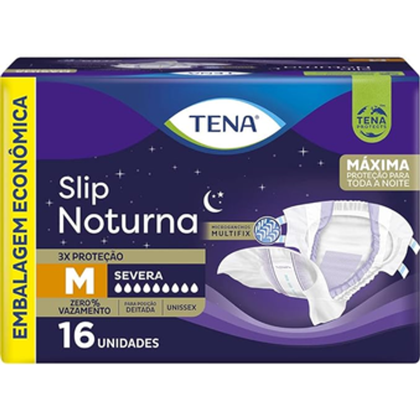 Tena Slip Noturna, Fralda Geriátrica para Incontinência Urinária, M - 16 unidades