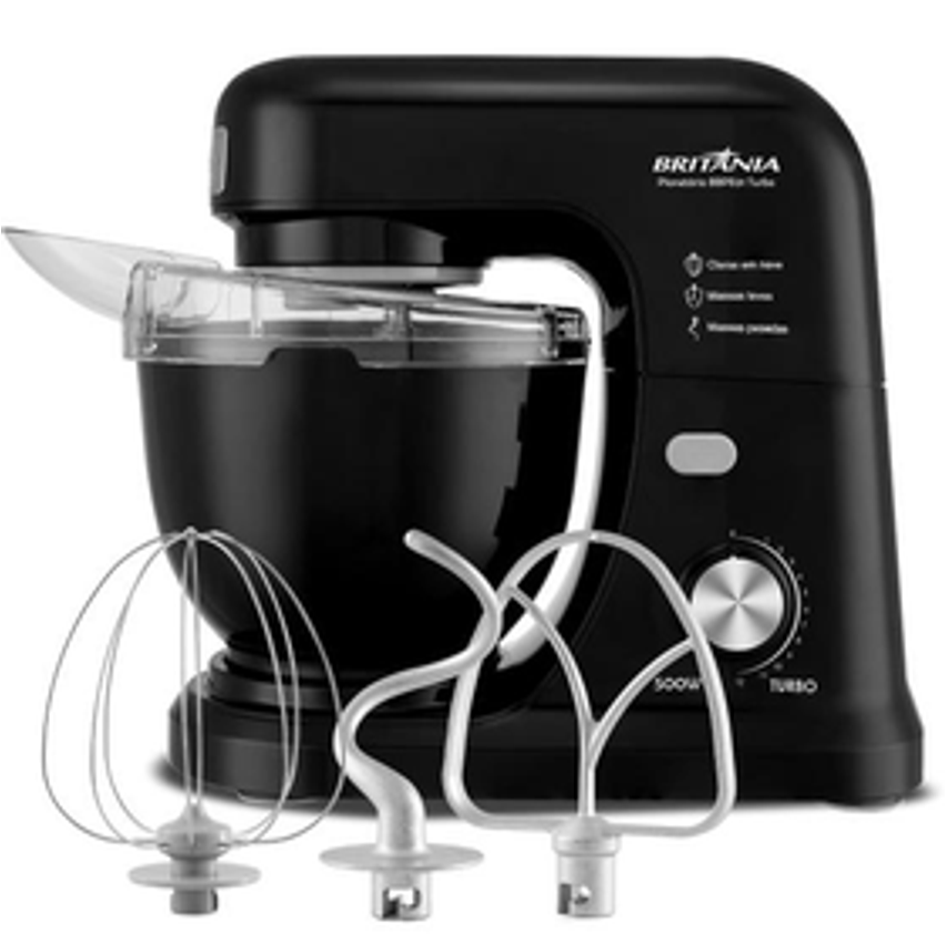 Batedeira Planetária Britânia Bbpe01 12 Velocidades 4l 500w Cor Preto 110v