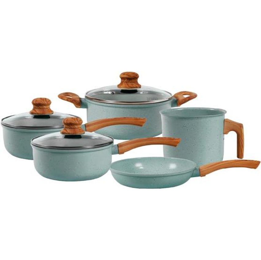 Jogo de Panelas de Alumínio Revestimento Cerâmico com Antiaderente Ecoglide Tuut Marble 5 peças