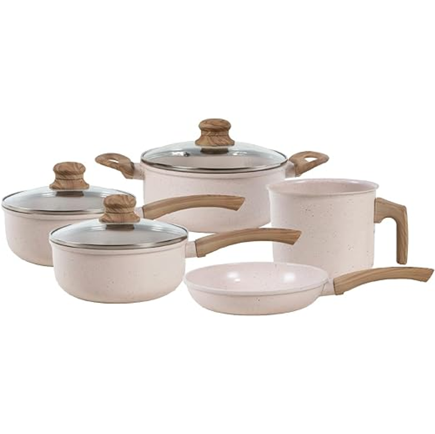 Jogo de Panelas de Alumínio Revestimento Cerâmico com Antiaderente Ecoglide Tuut Vanilla 5 peças