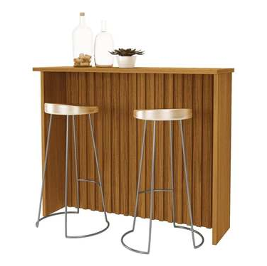 Bancada Ripada Para Cozinha 128cm Cairo Fidelitá Freijó - Freijo