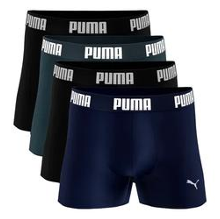 Kit 4 Cuecas Boxer Puma Poliamida Sem Costura Original