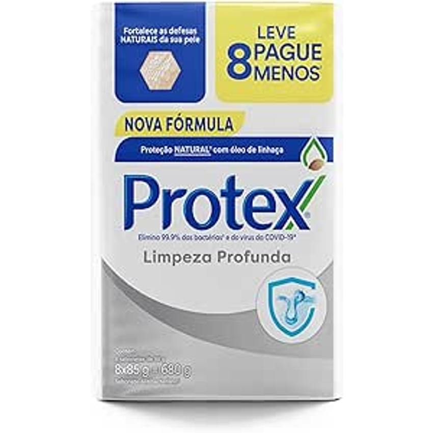 Sabonete em Barra Antibacteriano Protex Limpeza Profunda 8 un de 85g Promo Leve Mais Pague Menos