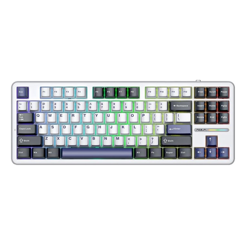 Gamer Aula F87 g/w/b Rgb Rgb Espanhol Cinza Switch Cinza/Branco/Azul Idioma do teclado Espanhol América Latina