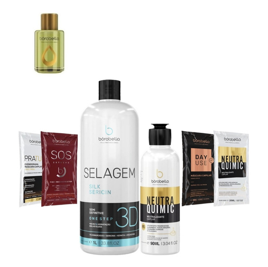 Borabella Selagem  3d 1l + Neutraquimic 90ml + Argan + Sachê