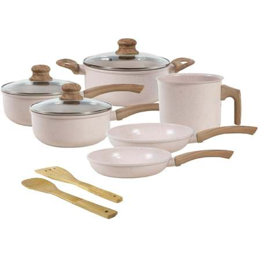 Jogo de Panelas de Alumínio Revestimento Cerâmico com Antiaderente Ecoglide Tuut Vanilla 8 peças