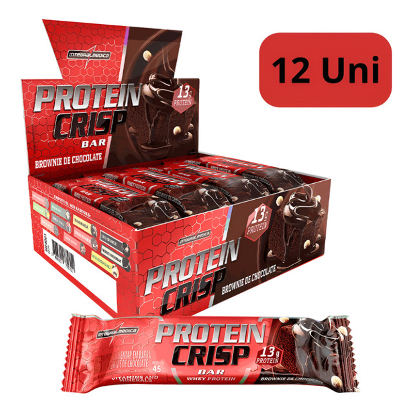 Protein Crisp Bar Brownie De Chocolate 12 Und Integralmédica