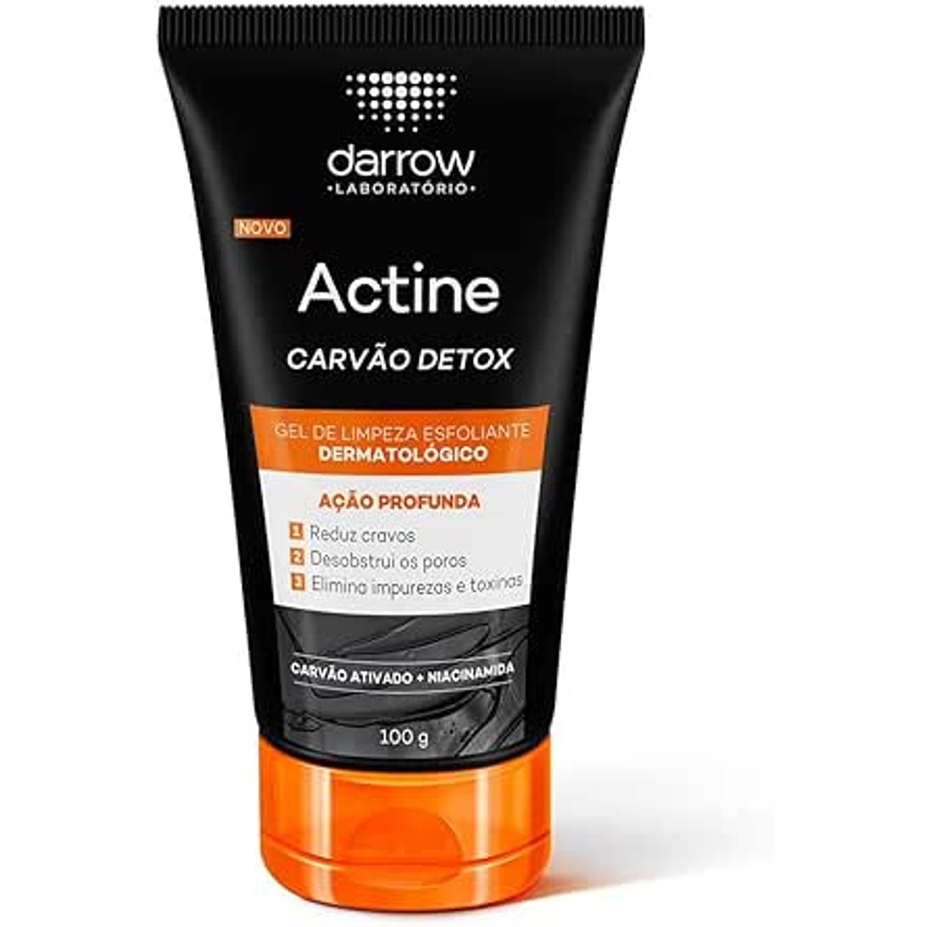 Darrow Actine Carvão Detox Gel De Limpeza Esfoliante Dermatológico