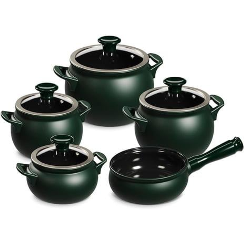 Ceraflame Conjunto New Premiere Joy 5 Peças, Tampa de Vidro, Matte