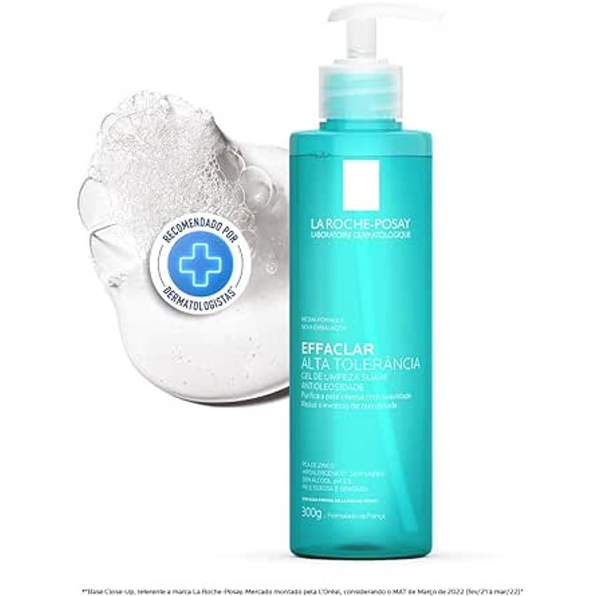 La Roche-posay Effaclar Gel Alta Tolerância 300g Com 20% De, Gel De Limpeza Facial. Limpa A Pele Suavemente Reduzindo A Oleosidade E Eliminando O Brilho. Limpeza Facial. Pele