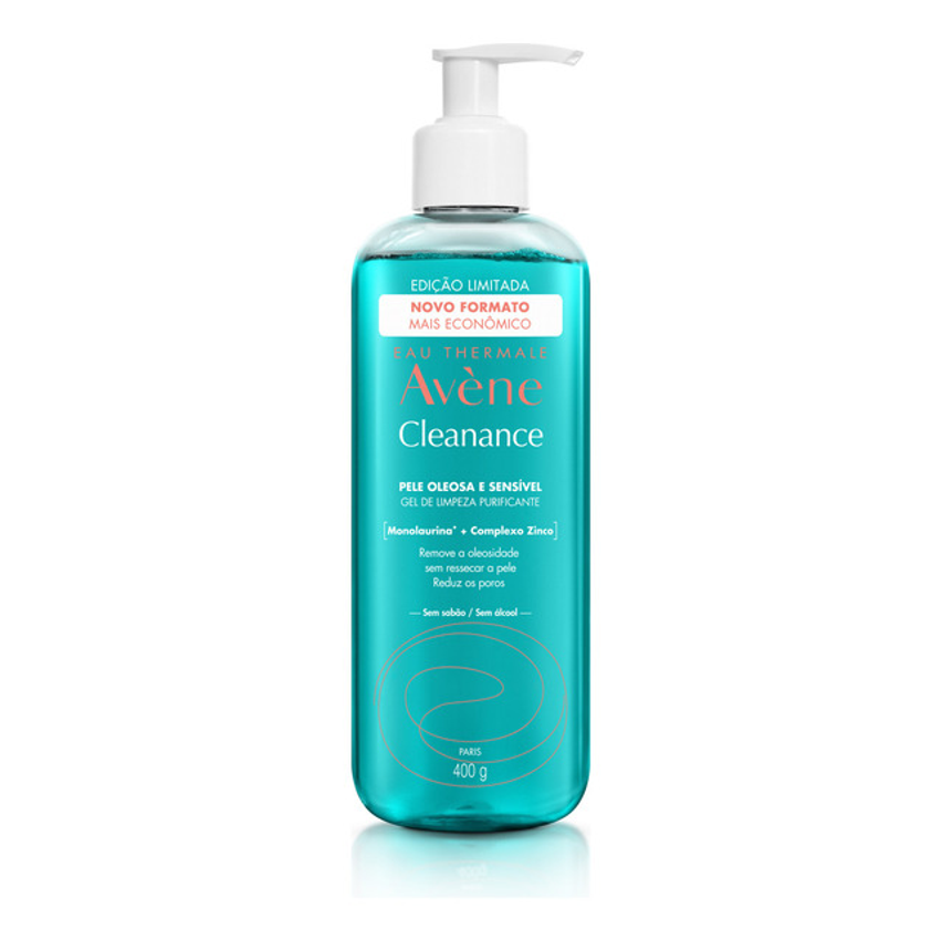 Avène Cleanance Gel De Limpeza Facial 400g, Para Pele Oleosa E Sensivel, Reduz Cravos E Poros Dilatados