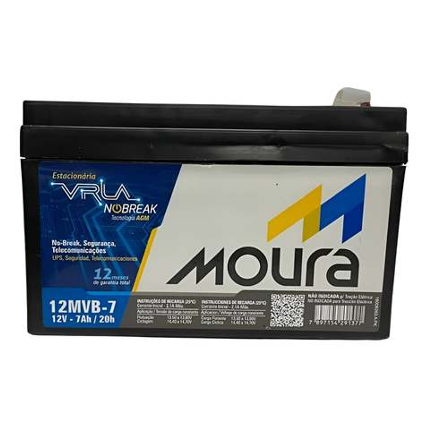 Bateria Nobreak Caixas Eletronicos Mva7 12v 7ah Moura