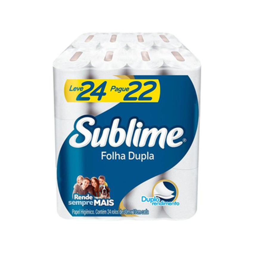 Papel Higiênico Folha Dupla Sublime Softys 24 Rolos 30m