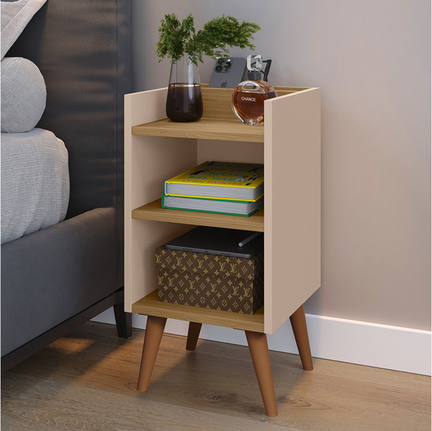 Criado Mudor P/ Cama Box Compacto C/ Prateleira Max