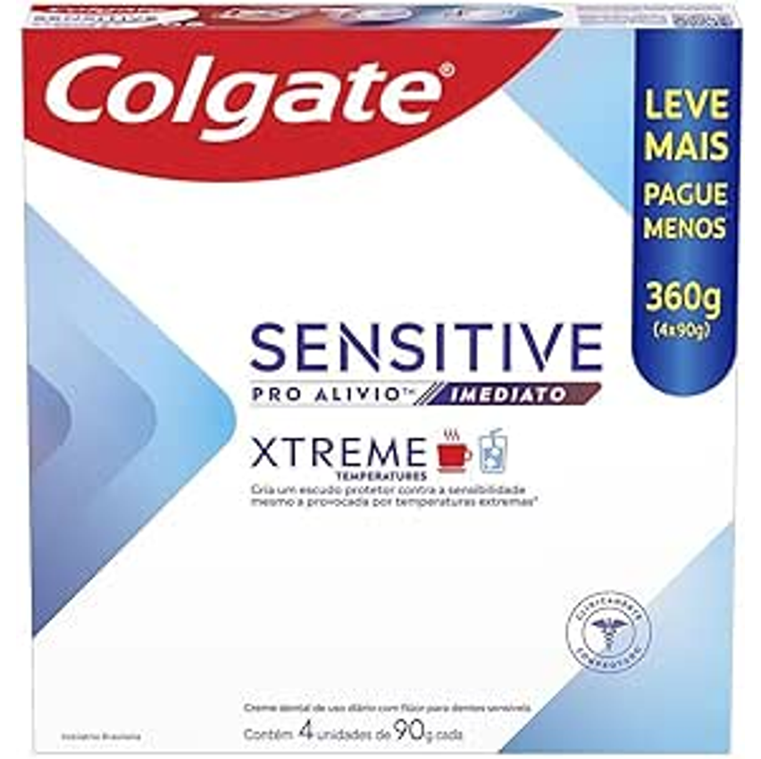 Colgate Creme Dental Sensitive Pro Alívio Imediato Xtreme 4x90g Leve Mais Pague Menos