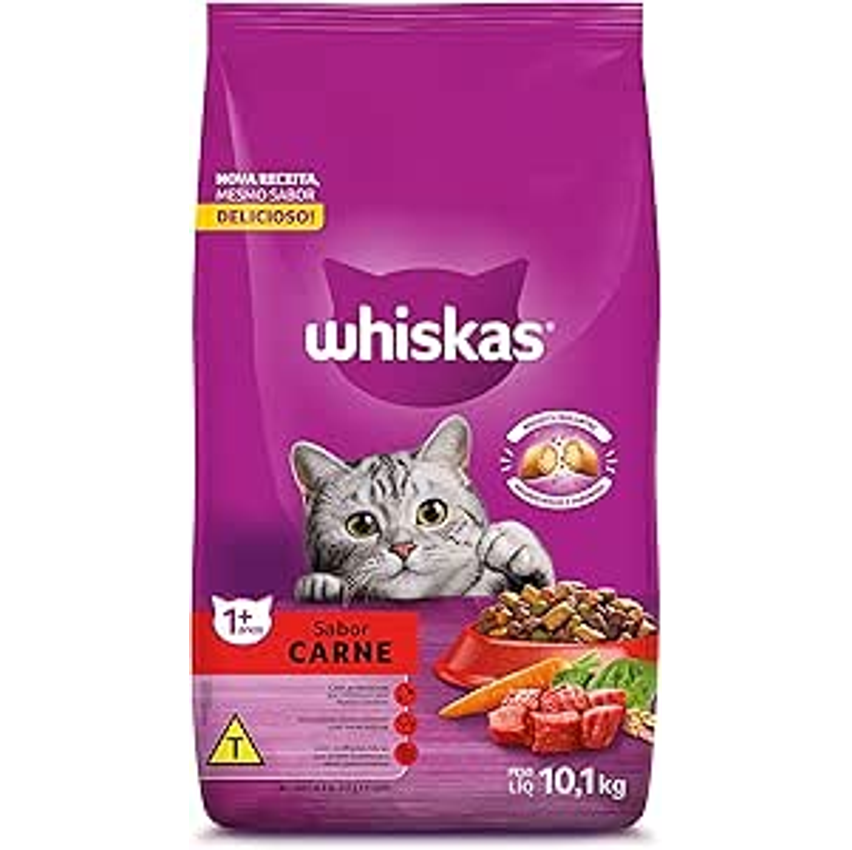 whiskas Ração Whiskas Carne Para Gatos Adultos 10 1 Kg