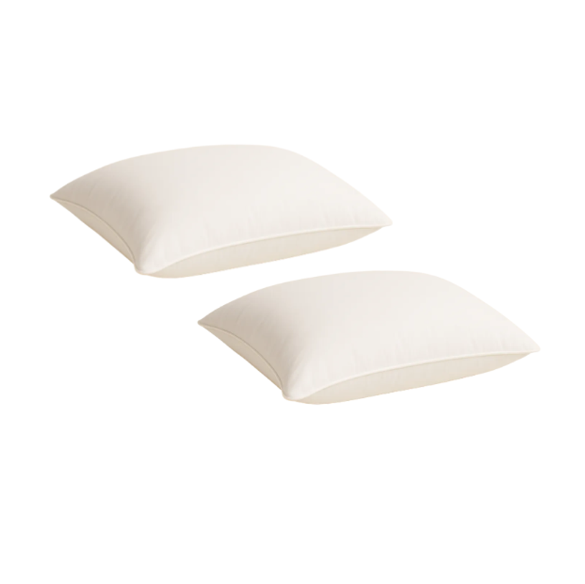 Kit 2 Travesseiros Macios Brancos Casa Laura Enxovais Pluma De Ganso Sintético Premium Hipoalergênico Eco Sustentavel Alto Confortável