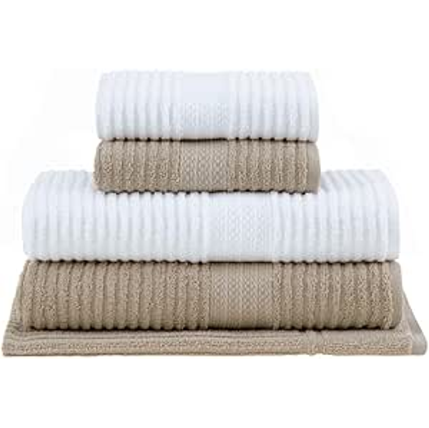 Jogo de toalhas Buddemeyer Doris Banho Branco/Bege 5 peças