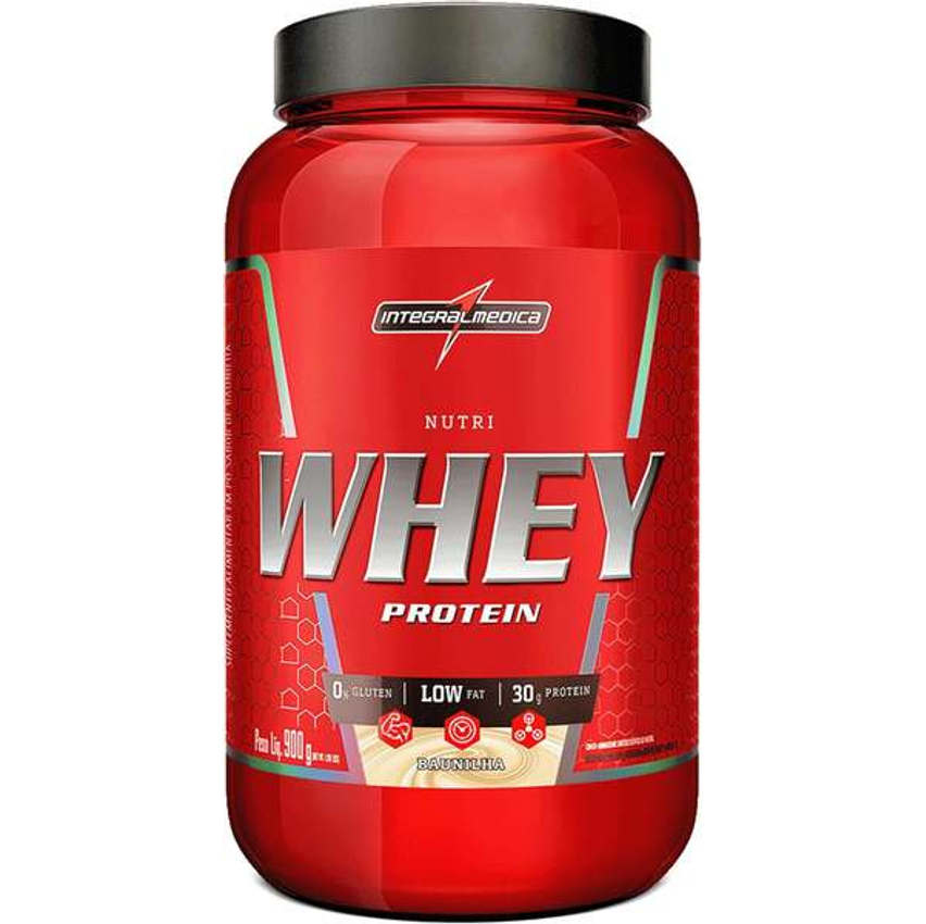 Integralmedica - Hipercalórico - Nutri Whey Protein Baunilha - Pote 900g - Fonte de Proteínas e Carboidratos - Suplemento Alimentar, Ganho Muscular e Recuperação Pós-Treino - Super Mass Gainer