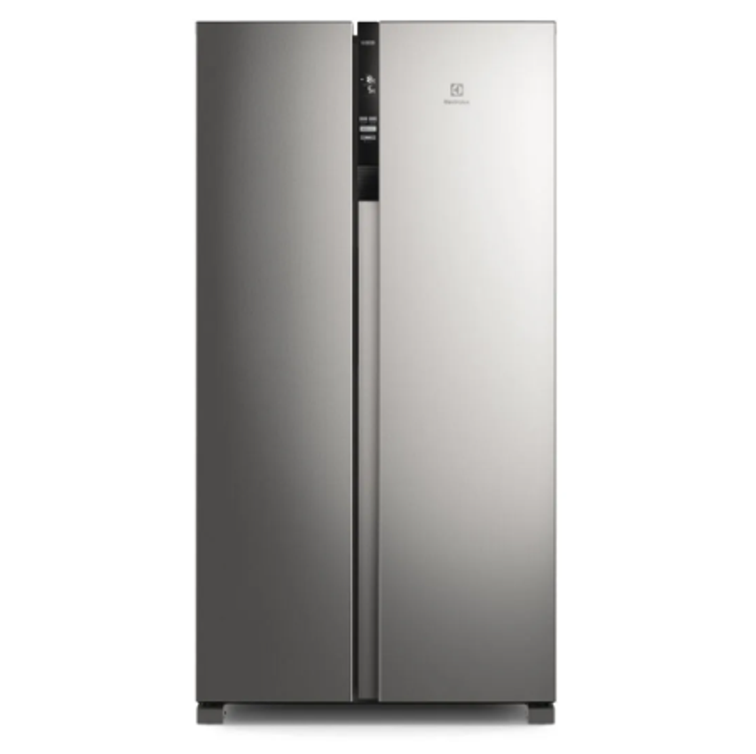 Geladeira Electrolux Frost Free Inverter 435L Efficient com AutoSense Side by Side cor Inox Look (IS4S)