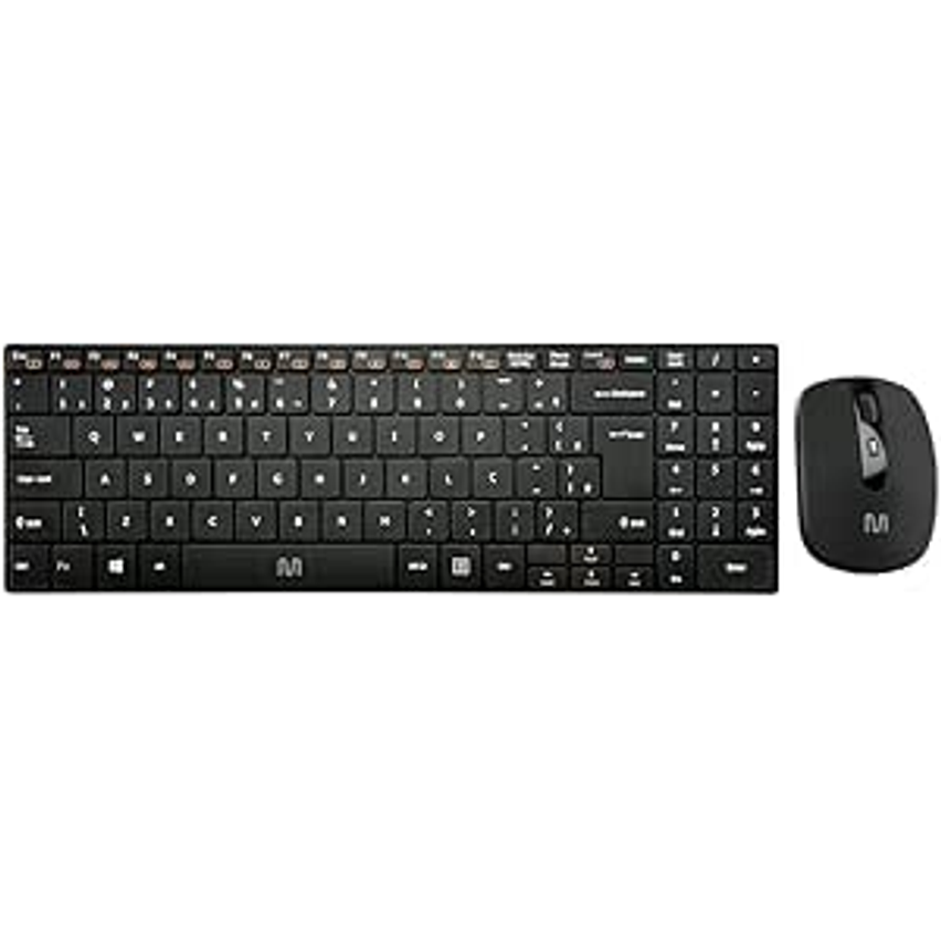 Kit Teclado e Mouse sem Fio Slim Multi conexão USB Preto - TC202