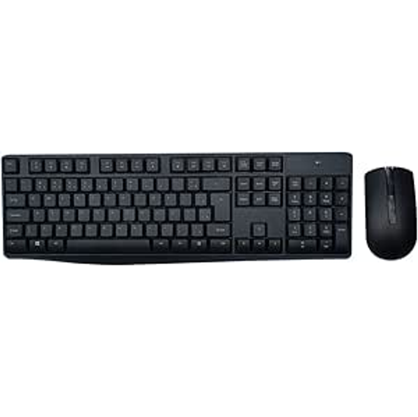 Kit Teclado e Mouse sem Fio Multi 2.4GHz USB com 1600 DPI e 12 Teclas Multimídia – Preto TC269