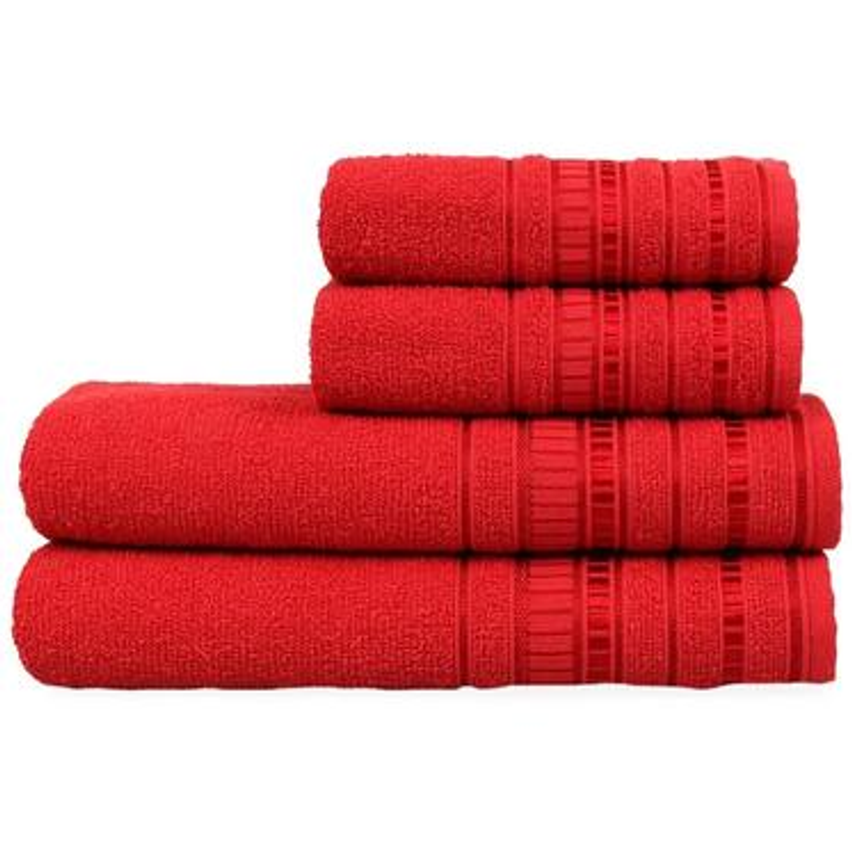 Jogo de Toalhas de Banho Atlântica Delicata - Garden Branco 4 Peças