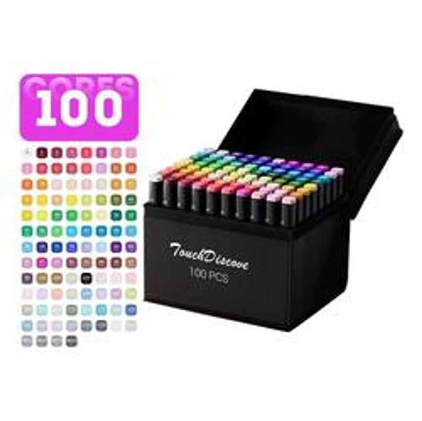 Conjunto Caneta Marcador Canetinha Ponta Dupla 100cores Kit