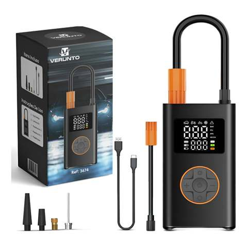 Mini Compressor Bomba De Ar Digital Portátil Sem Fio Calibrador De Pneus Para Carro Moto Bicicleta Bola