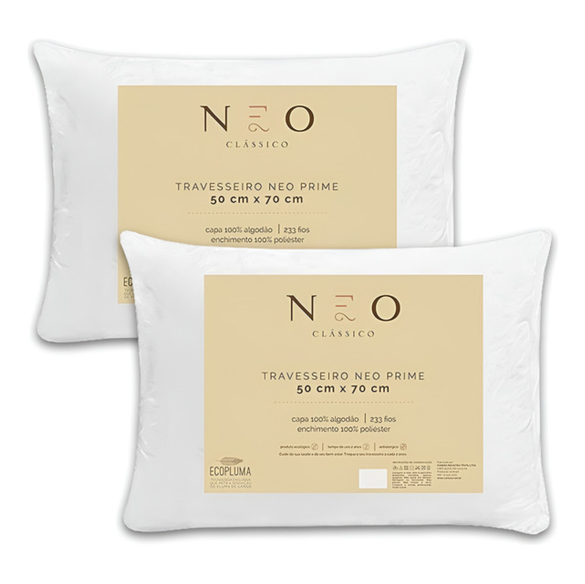 Kit 2 Travesseiros Toque De Pluma Neo 50x70cm Camesa
