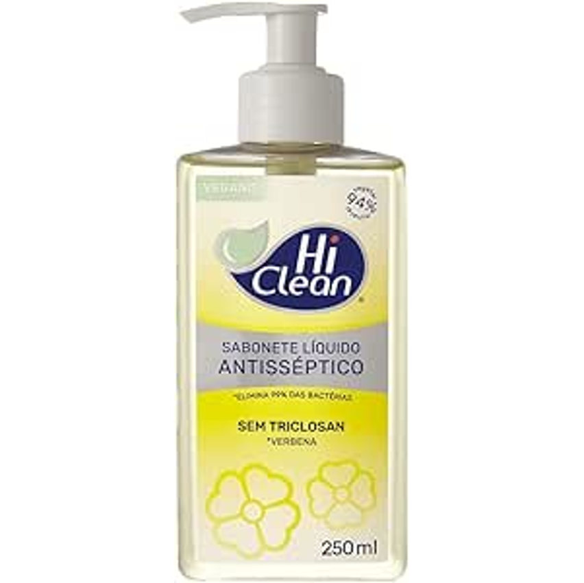 Hi Clean Sabonete Líquido Antisséptico Para Corpo E Mãos Vegano Sem Triclosan 94% Vegetal E Mineral Verbena 250Ml