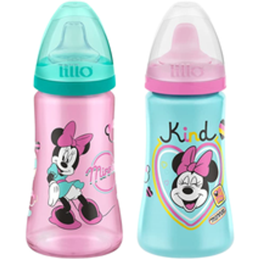 Lillo Kit 2 Copos Colors Bico De Silicone Disney Minnie Rosa