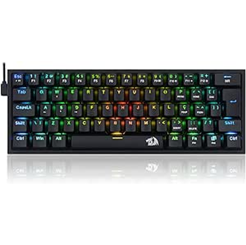 Redragon Teclado Mecanico Gamer Fizz Rgb Preto Switch Azul