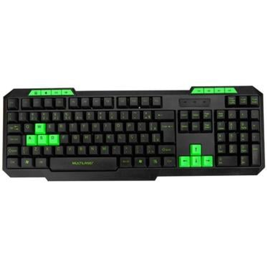 Teclado Numérico Gamer USB Multilaser Hotkeys Slim - ABNT 2 Preto e Verde TC243