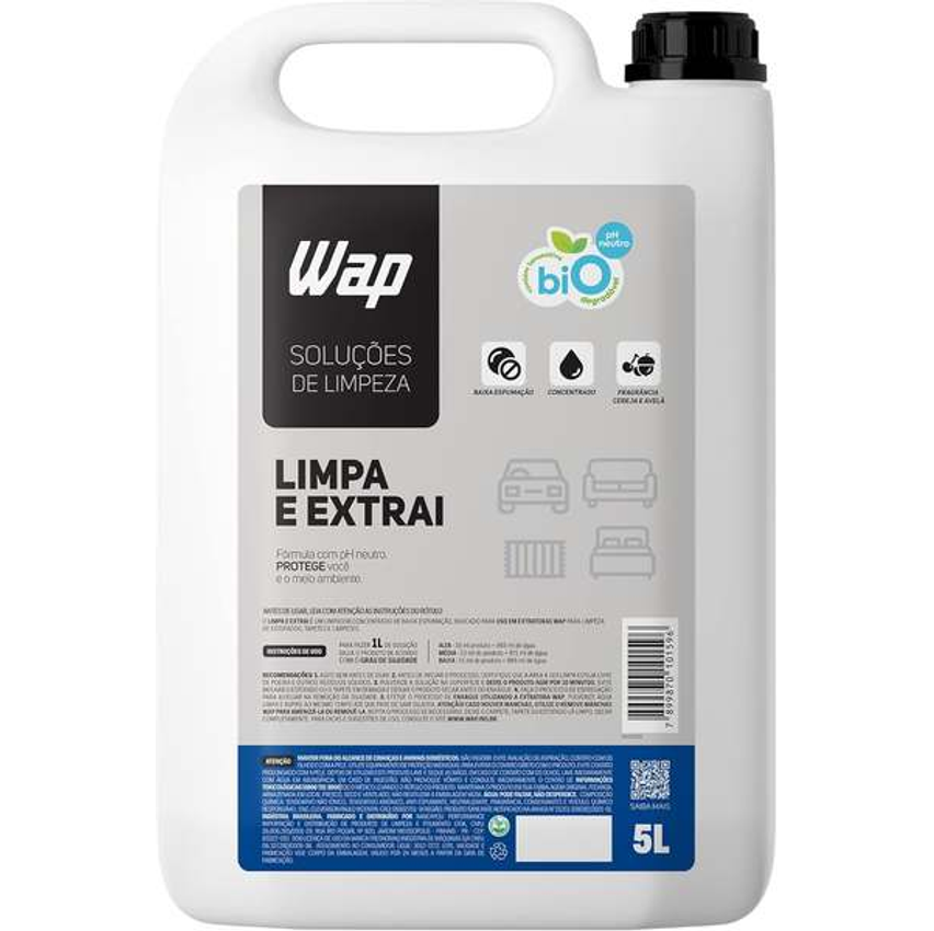 WAP Detergente Limpador para Extratoras Concentrado WAP LIMPA E EXTRAI 5 LITROS com Fragrância e sem Espuma