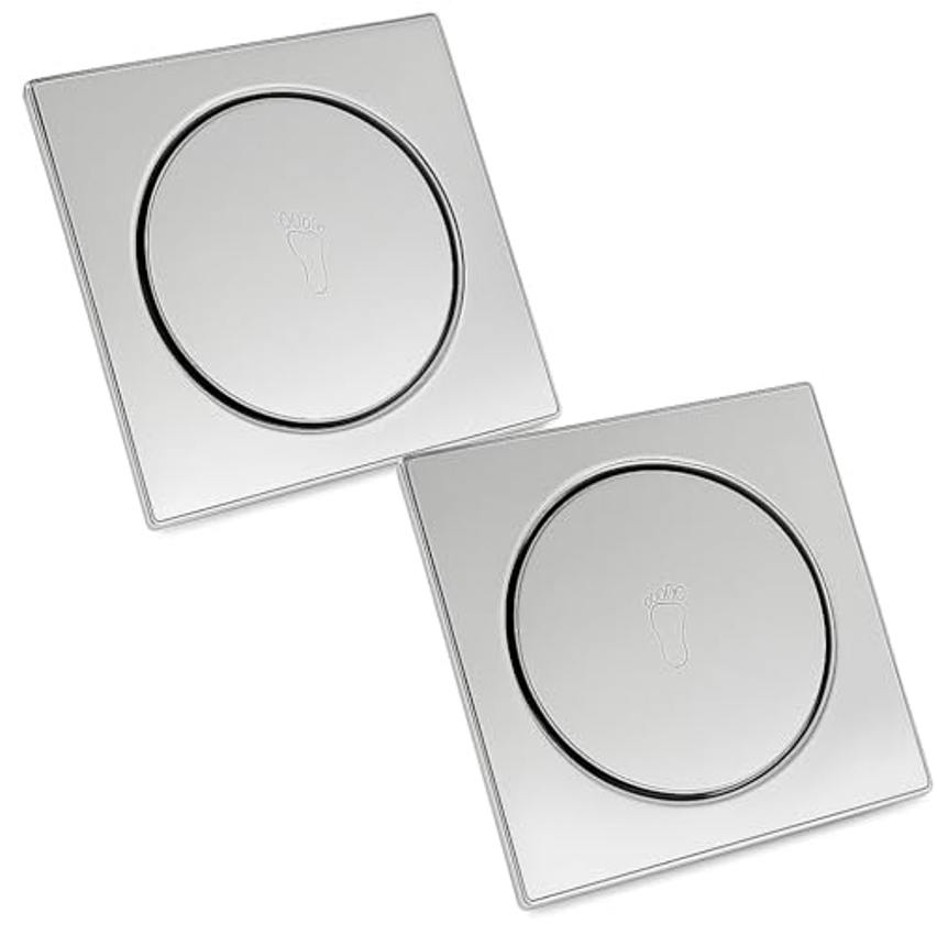 Ralos Click Inteligente Kit 2 Pop Up Aço Inox Banheiros Lavabos Casa 10x10 Click