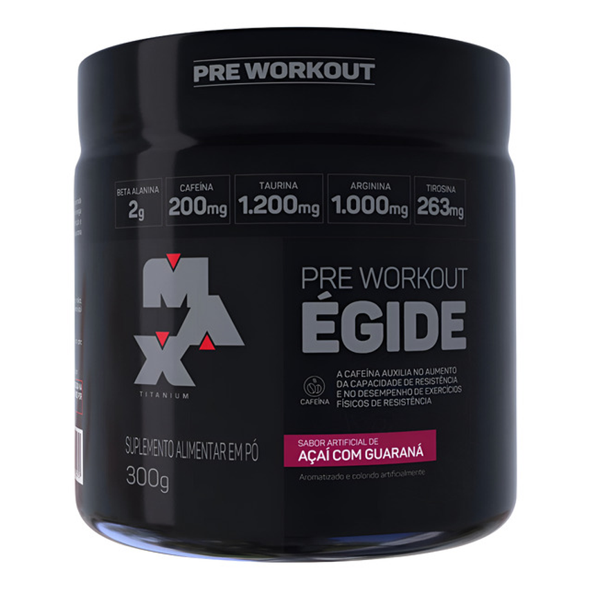Suplemento Em Pó 300g Max Titanium Égide Sabor Açaí Com Guaraná