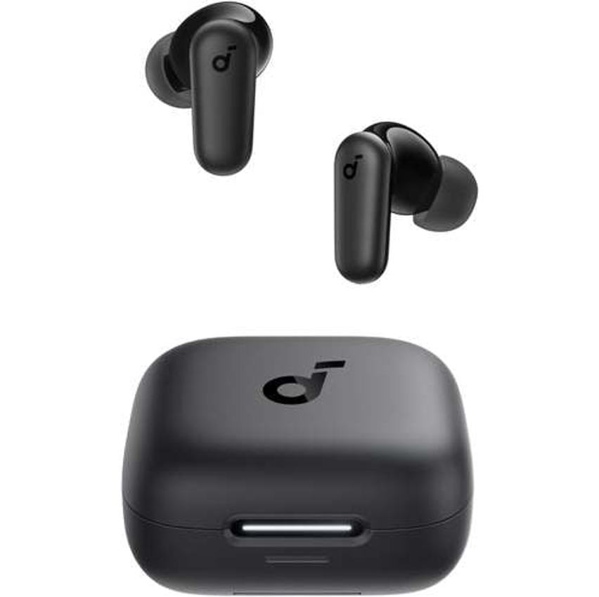 soundcore P30i da Anker, Fone de Ouvido Sem Fio com Cancelamento de Ruído Adaptativo Graves Poderosos Bluetooth 5.4, 45H de Reprodução Estojo 2-em-1 com Suporte para Smartphone, Resistência à Água, Preto