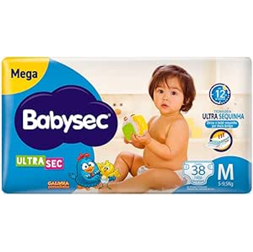 Babysec Fralda Ultrasec Galinha Pintadinha Azul M 38 Unidades
