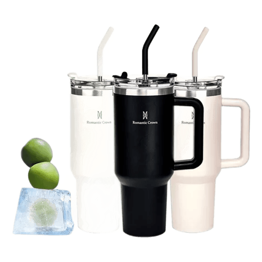 Copo Térmico Gigante 1,2l Inox Com Tampa E Inox Canudo