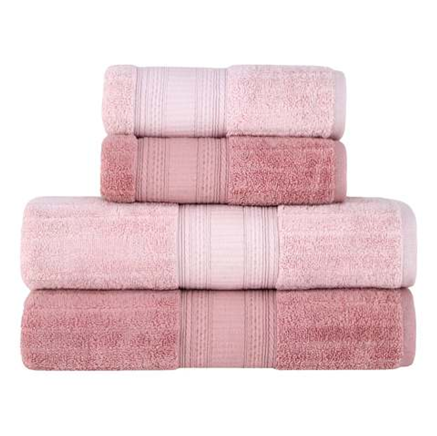 Jogo De Toalhas Buddemeyer Atena Fio Penteado Banho Cinza/cinza Claro 4 Peças