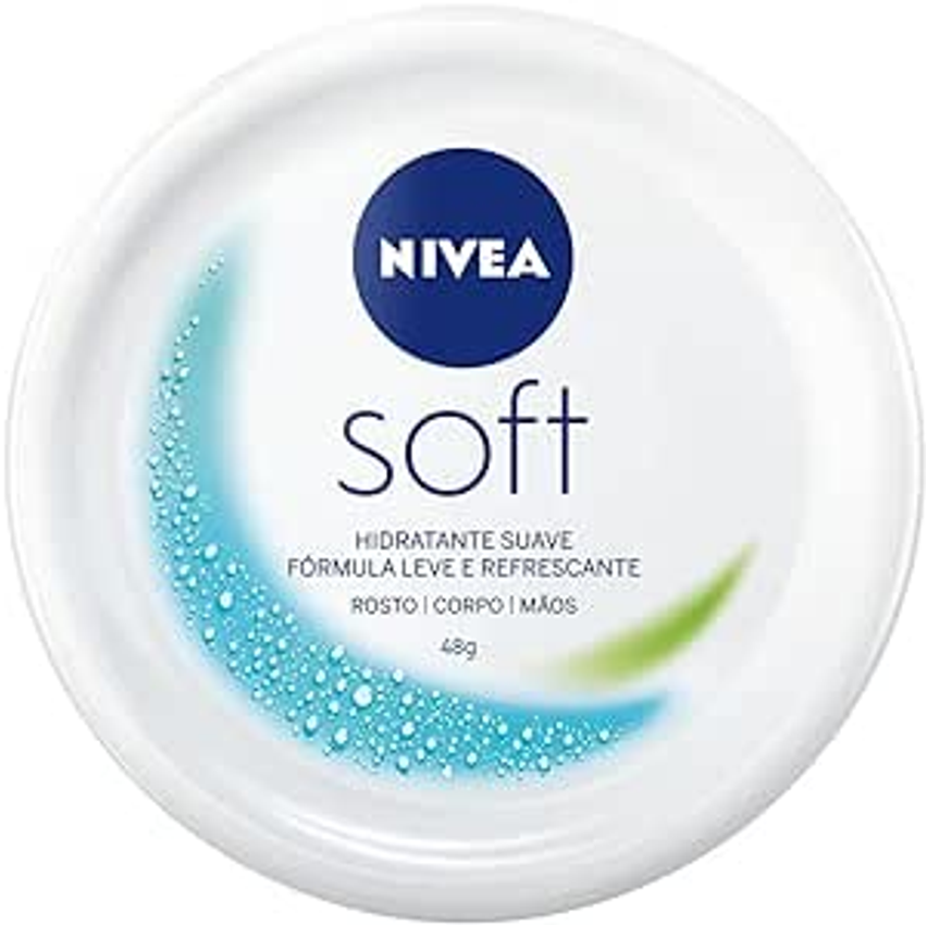 Nivea Creme Hidratante Soft 48g - Hidratação Suave E Textura Leve De Rápida Absorção Que Deixa Sua Pele Macia E Com Sensação De Refrescância