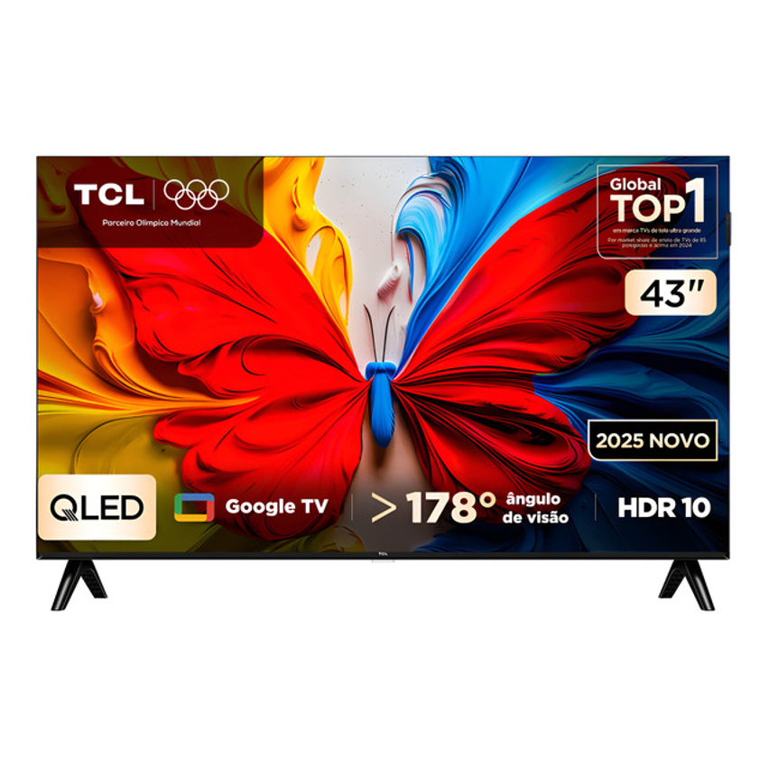 Smart Tv Tcl 43 Polegadas Full Hd Qled S5k Wifi Bluetooth Google Tv 2 Hdmi Hdr10 Dolby Audio 43s5k