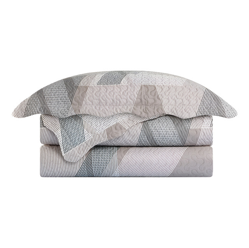 Kit Cobre Leito Colcha Casal Patchwork Evolution Dupla Face 3 Pçs Camesa