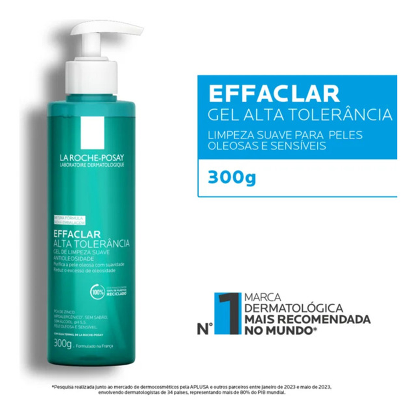 Gel De Limpeza Facial Effaclar Para Peles Oleosas E Sensíveis Com 300ml La Roche-posay