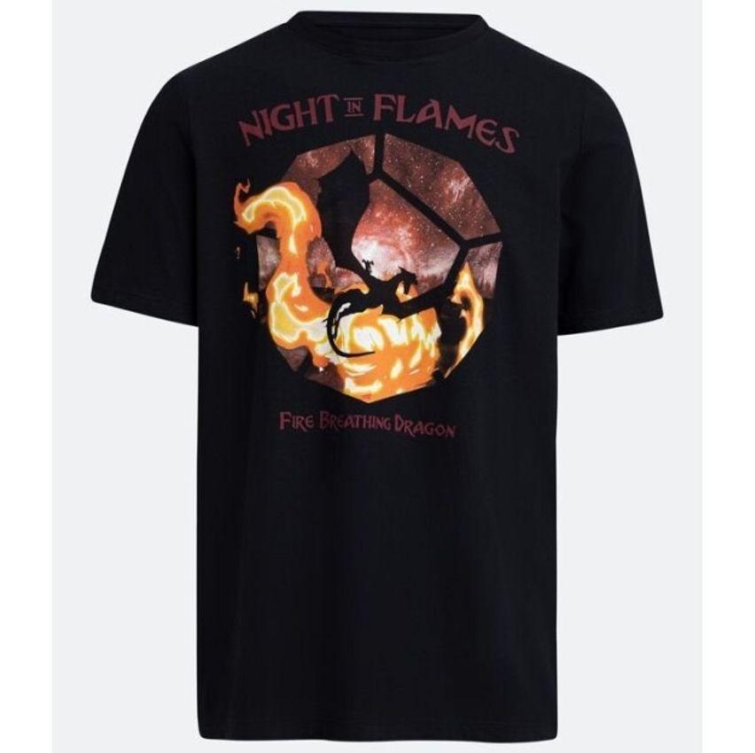 Camiseta Regular em Meia Malha com Estampa Dragão Dado RPG