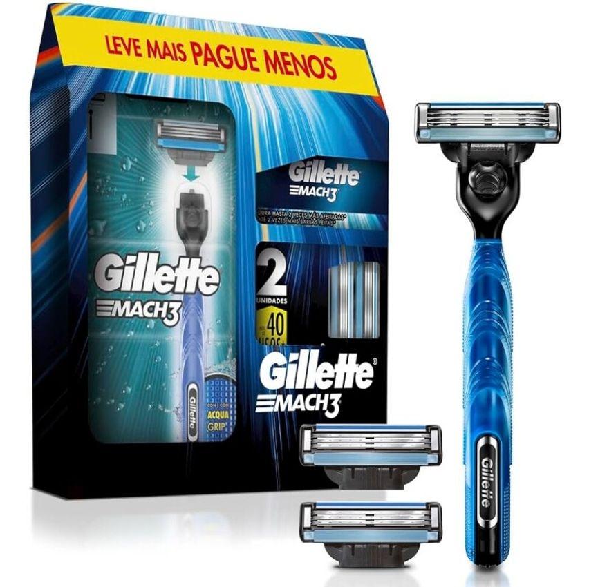 Kit Gillette Mach3 Aparelho de Barbear 1 Ud + Cargas 3 Uds